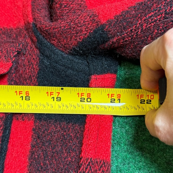40s Woolrich Wool Red Flannel button up shirt rare true vintage large Americana - Picture 4 of 6